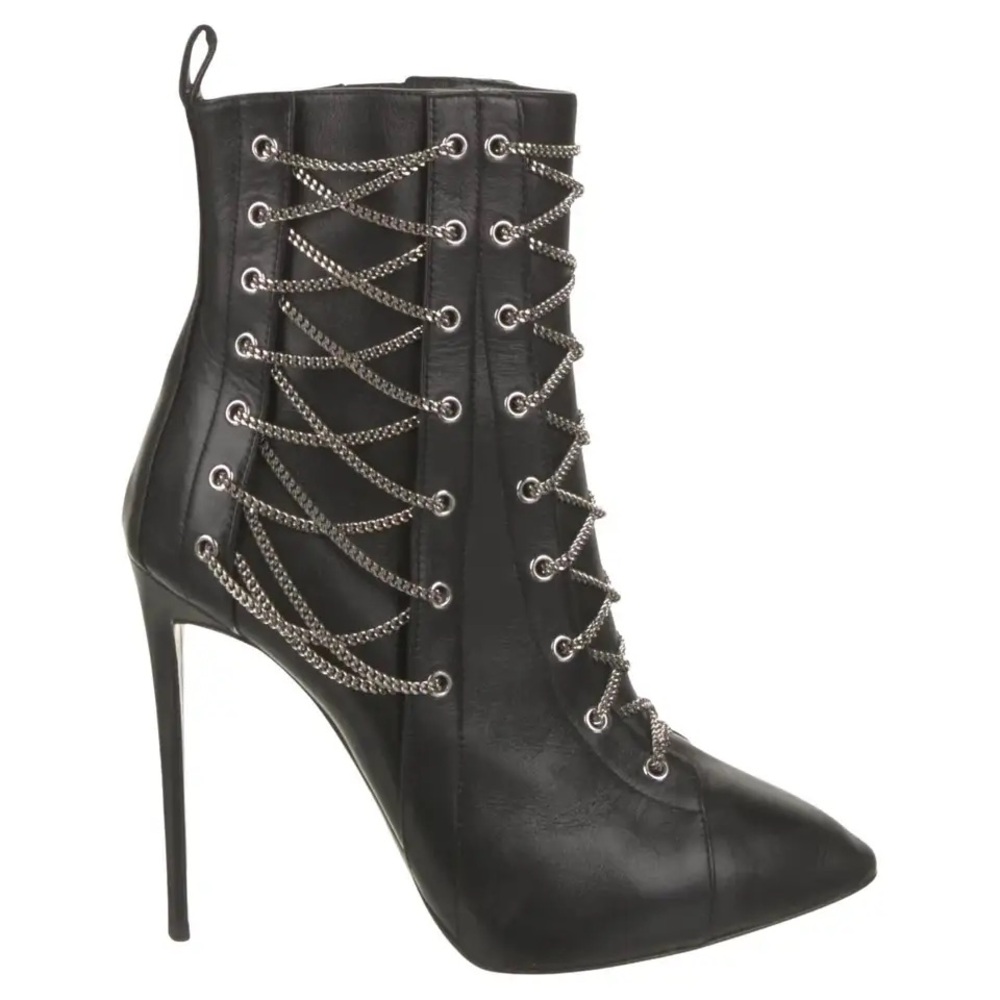 Giuseppee Zanotti Mini Chain Link Ankle Boot in Jeti Nero - Picture 2 of 6